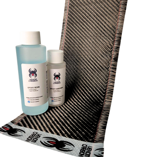 4" x 5FT Twill Weave Carbon Fiber Fabric Resin Kit
