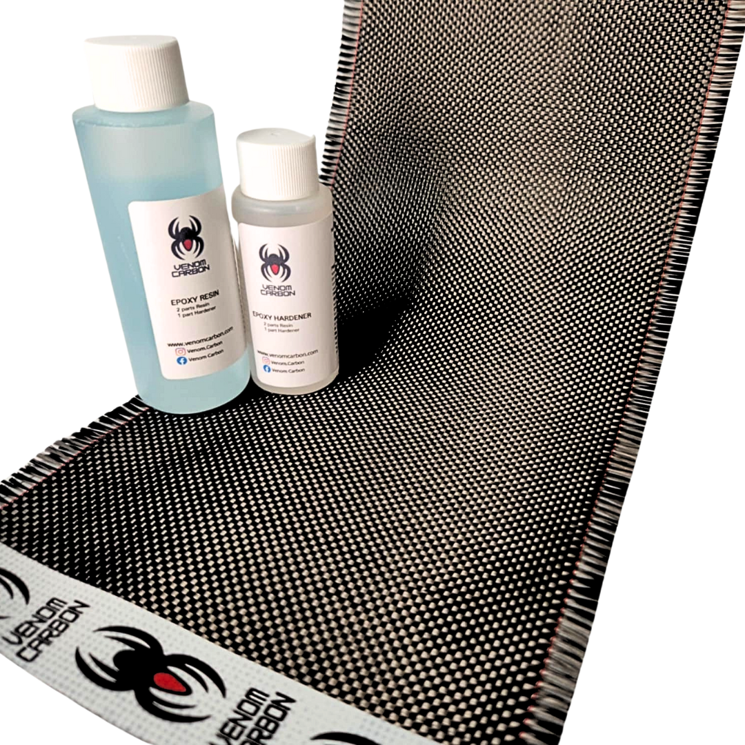 4x5 Ft Plain Weave Carbon Fiber Fabric Epoxy Resin Hardener 4