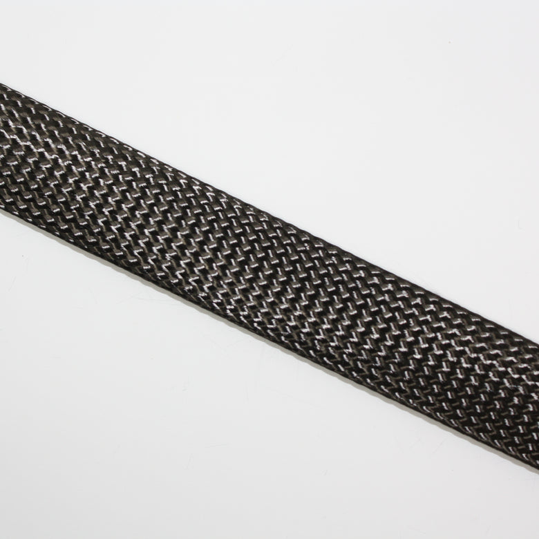 1/4 expandable braided sleeving, carbon/black (Sold by the foot